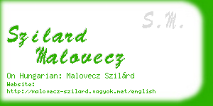 szilard malovecz business card