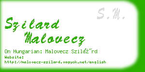 szilard malovecz business card